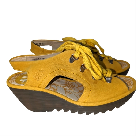 Fly London Strap Lemon Yellow Sandals...Size 37(6.5-7) - Picture 4 of 11